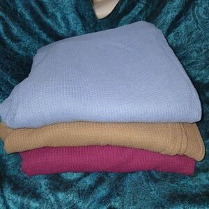 Old Navy Set Of Blue, Wine, And Tan High Waist Waffle Knit Pants Size L